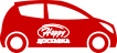 Happy delivery car icon