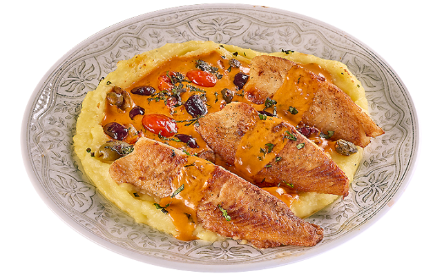 ФИЛЕ БЯЛА РИБА С КРИЙМИ ДОМАТЕН СОС