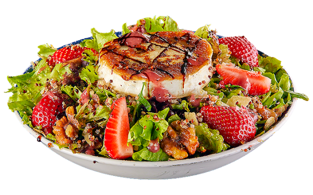 GRILLED GOAT CHEESE &  STRAWBERRIES