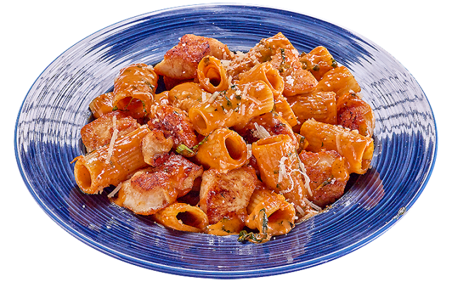 CREAMY RIGATONI WITH ROASTED CHICKEN